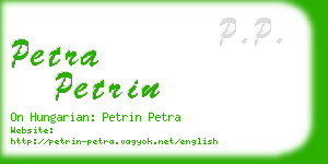 petra petrin business card